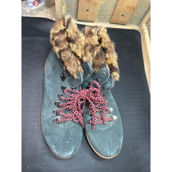 Bobs Womens Faux Fur-Lined Suede Hiking Boots Size 8 Charcoal Gray - Picture 3 of 7